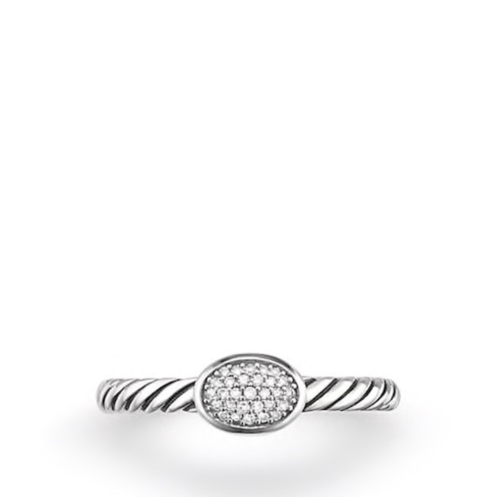 David Yurman Petite Pave Oval Ring with Diamonds